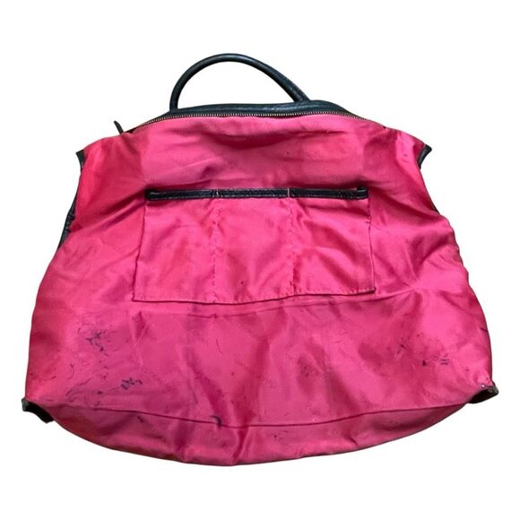 Charles Jourdan Black Leather Laser Cut Satchel Tote Handbag Purse - Picture 7 of 14